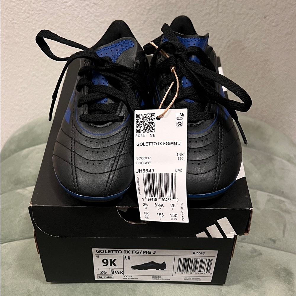 Adidas Toddler kids Goletto Ix Firm Ground/Multi Ground Soccer Cleat size 9